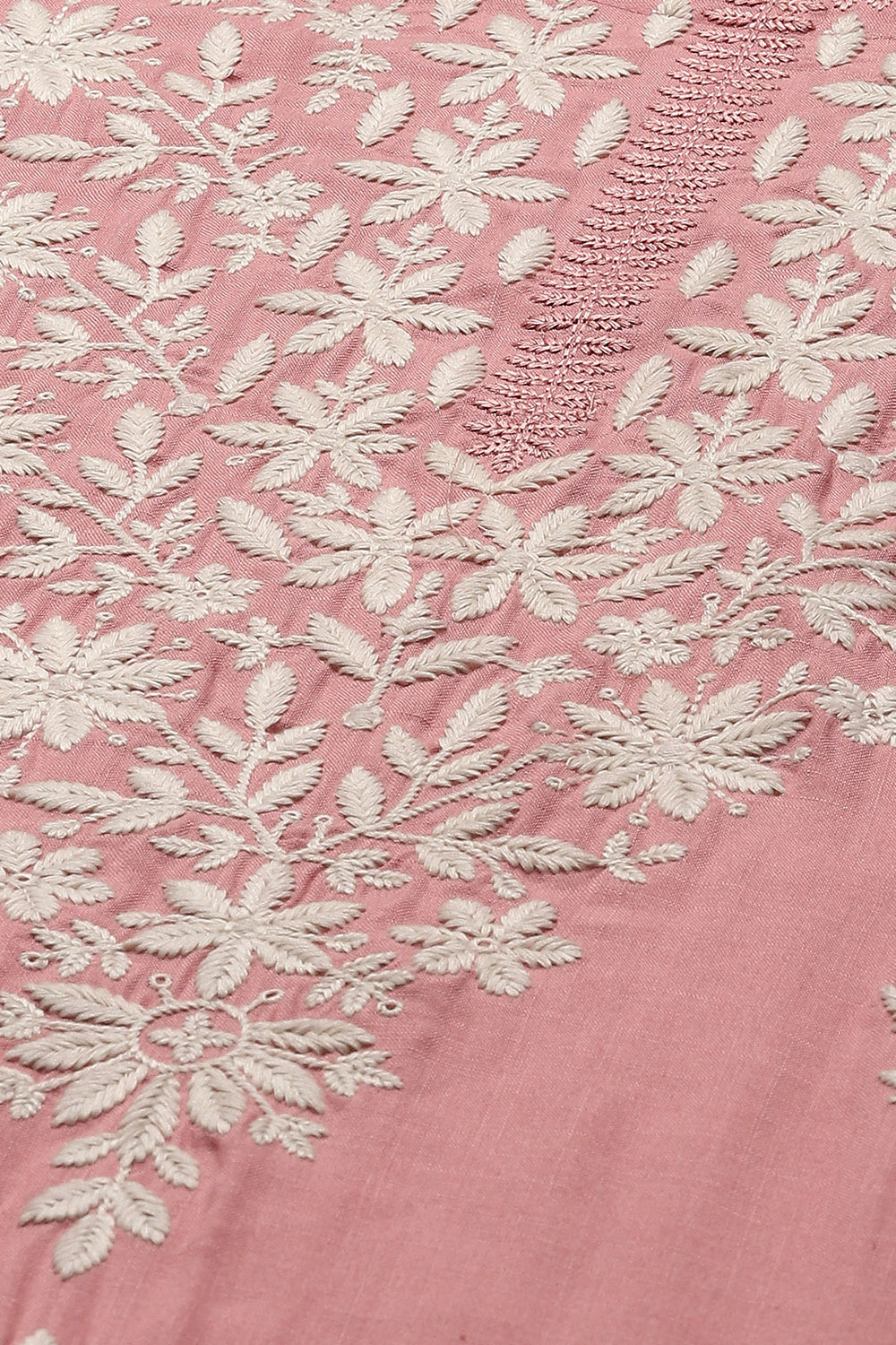 Pastel Pink Rayon Unstitched Suit set image number 2