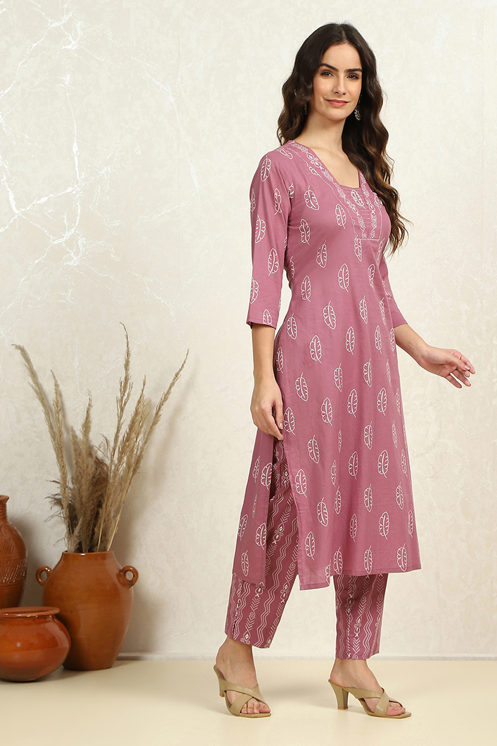 Mustard Yellow Cotton Printed Unstitched Suit Set image number 6