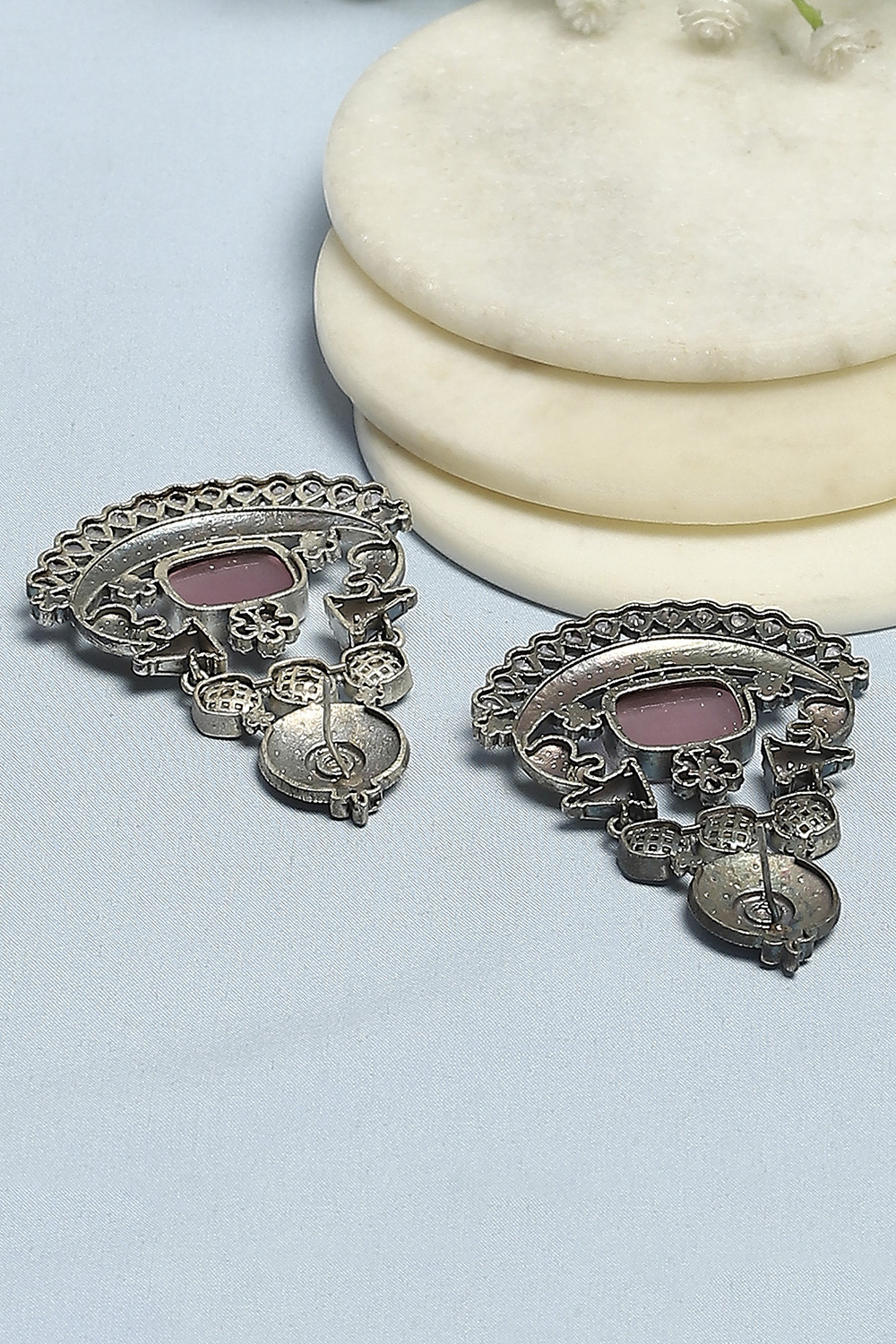 Light Pink Brass Danglers image number 2