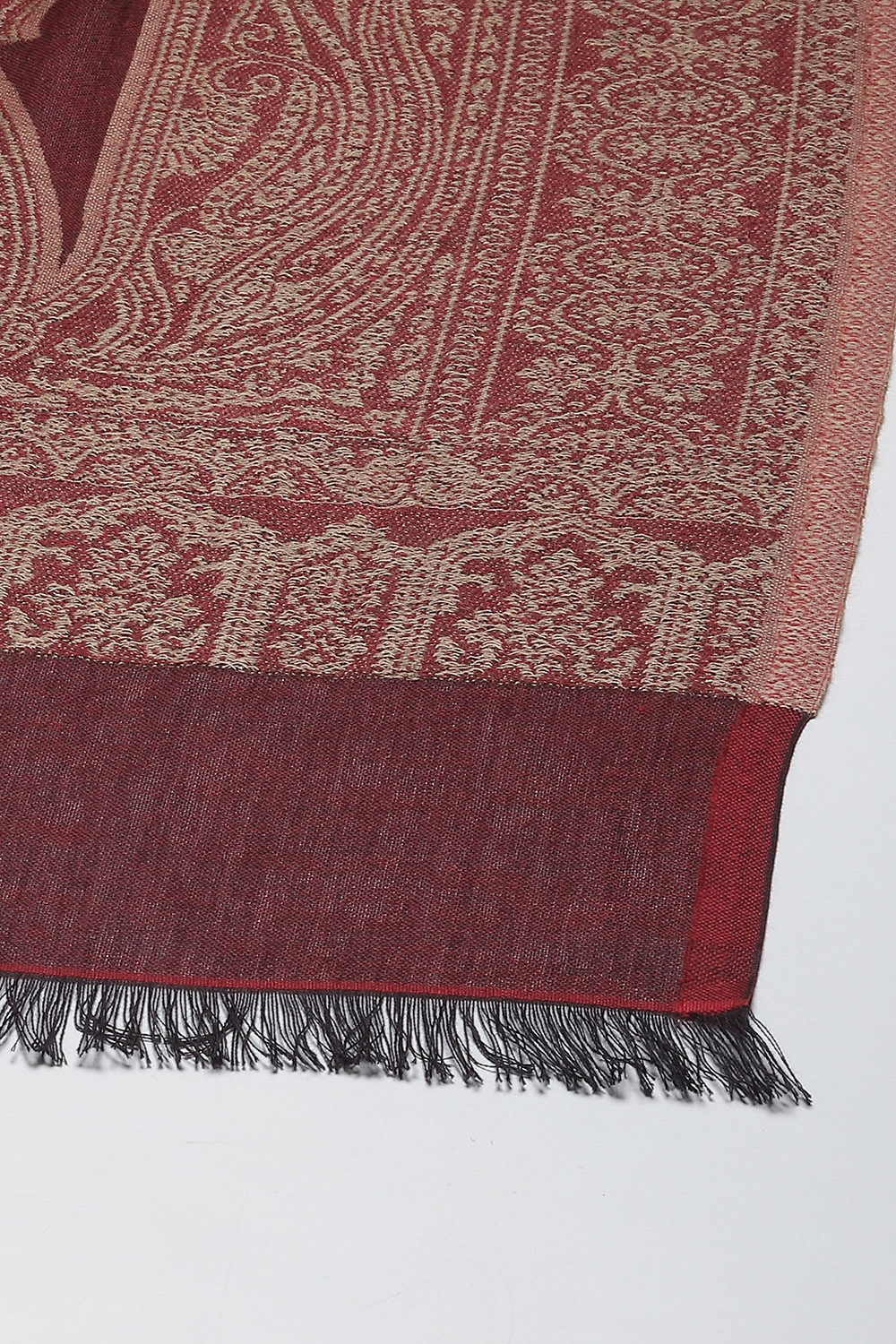 Maroon Acrylic Yarndyed Dupatta image number 1