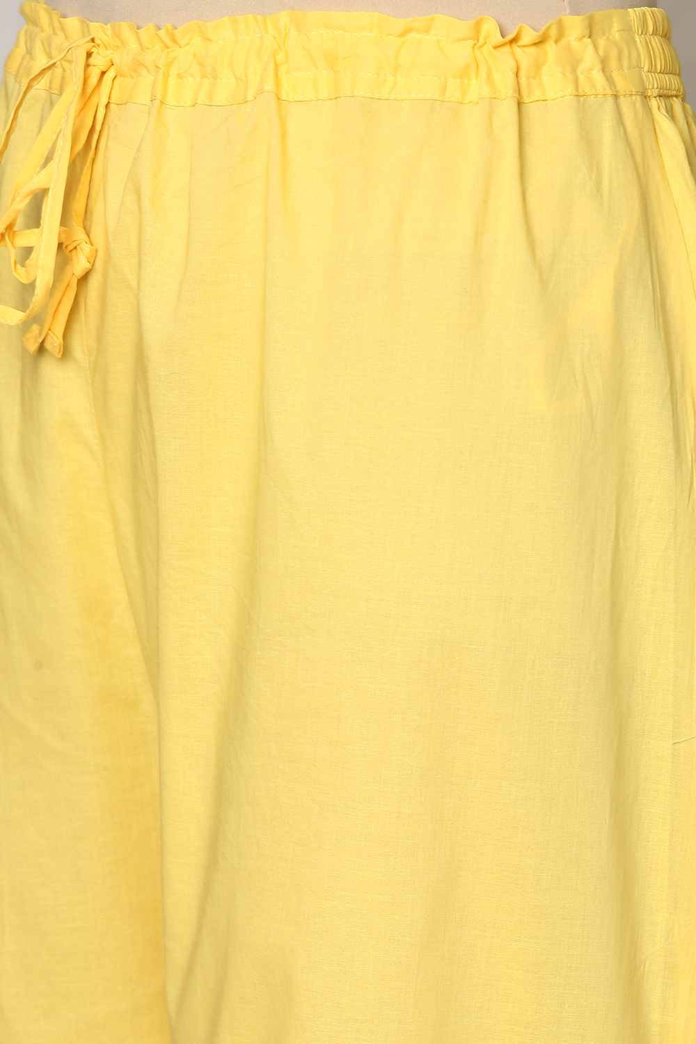 Yellow Cotton Straight Kurta Palazzo Suit Set image number 3