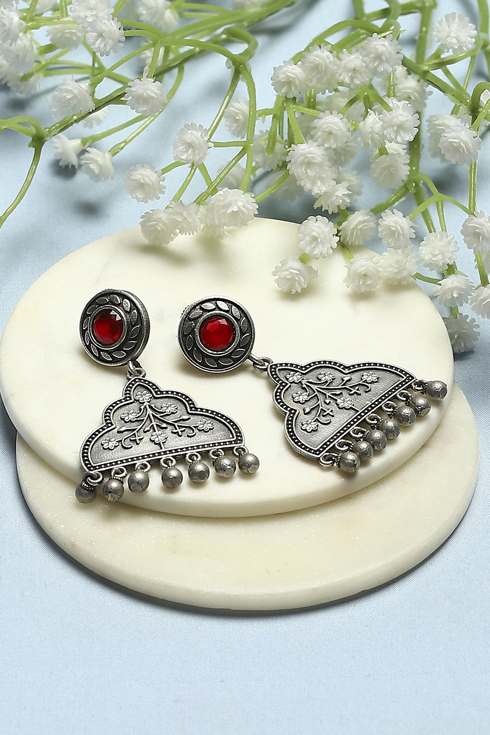 Red Oxidised Casual Danglers image number 0